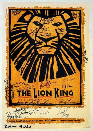 The Lion King Broadway Cast Signed Poster - Patrick Page,  Alton Fitzgerald White