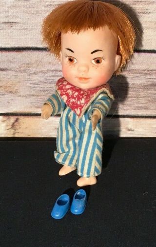 Vintage My Toy Co Inc 1/2 Pints Terry Big Eyes Doll Japan 1966 W/ Shoes Kiddle