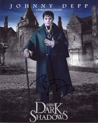 Johnny Depp Actor Dark Shadow Autograph,  Signed Photo