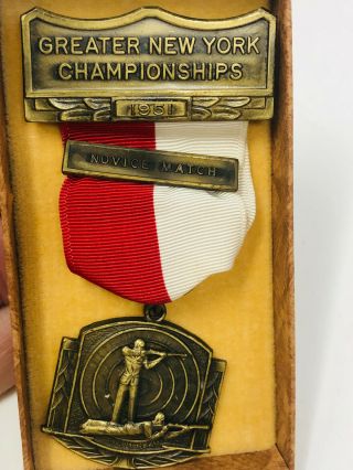 1951 Vtg Nra National Rifle Association Award Medal York Championships