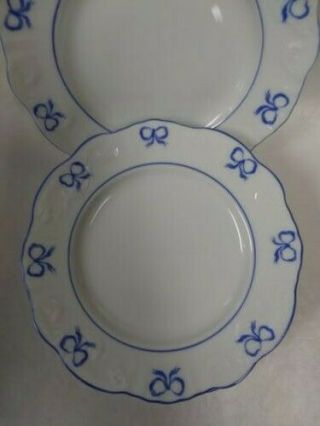 4 Vista Alegre Ruban Blue Fine Porcelain China Portugal Bread / Dessert Plates