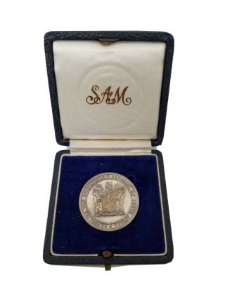 1961 Formation Of South African Republic Sterling Silver Medal With Case