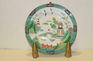 1 Vibrant Colors Staffordshire Ye Olde Willow Pattern Plate 1906 Mark