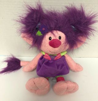 Fiesta Tail Of Trolliver Faebell Troll Girl 10 " Plush Doll Pink Purple Stuffed