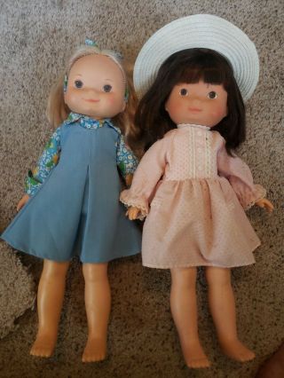 Vintage Fisher Price Dolls My Friend Mandy & Jenny 210 212 Ca 1970 