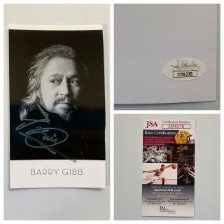 Bee Gees Barry Gibb Signed Autograph 3.  5 X 6 B&w Photo - Jsa - S&h