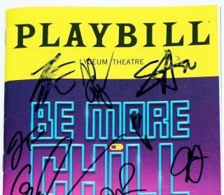 BE MORE CHILL Will Roland,  George Salazar Jason Tam Cast Signed Playbill 2