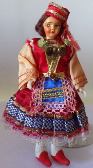 Vintage Doll In Greek Woman Costume 1950s International.