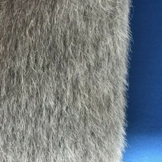 Alpaca Fabric - 1/2 Yard Straight Flat 1/2 " Pile - Heather Grey With Guard Hairs