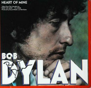 Bob Dylan Signed 45 Rpm Record Autographed Sleeve,  Heart Of Mine