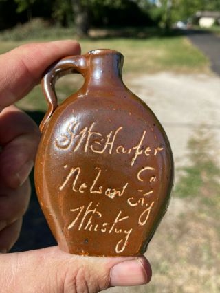 Mini Stoneware Scratch Jug I.  W.  Harper Nelson County Ky.  Whiskey