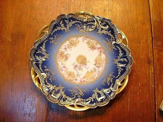 Antique Haviland & Co.  Limoges Gold Leaf Reticulated Plate