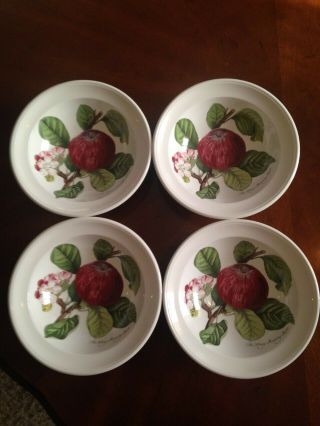 Portmeirion Pomona Cereal Bowls 6.  5 " Set Of 4 Hoary Morning Apple