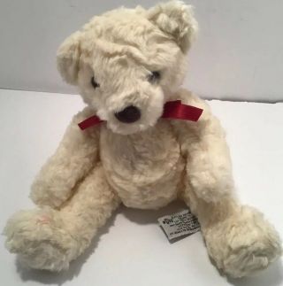 Russ Berrie Schubert Teddy Bear Plush Stuffed Animal Toy Cream 9” Tall