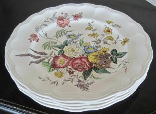 Four Copeland Spode Gainsborough 10.  5 " Dinner Plates Made In England