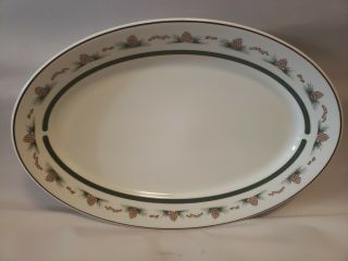 1922 Syracuse China Pine Cone Pattern Oval Charger/serving Platter Heavy Big