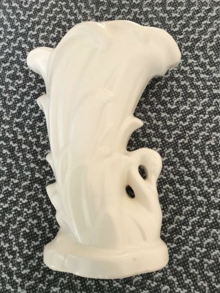 Vintage Mccoy Matte White Swan Vase Planter