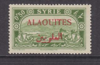 Alaouites,  Syria,  1925 0p.  50 Yellow Green Overprinted In Red,  Mnh.