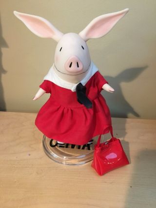 Olivia The Pig Doll Madame Alexander 2001 With Stand And Purse