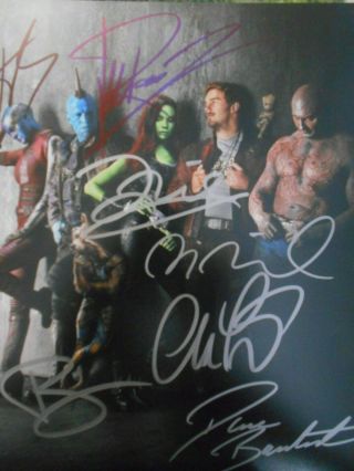 Guardians Of The Galaxy; 8 X 10 - 7 Cast,  Autographs W/loa
