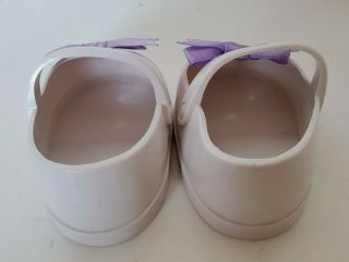 CABBAGE PATCH KIDS VTG WHITE MARY JANE SHOES WITH A PURPLE BOW 2