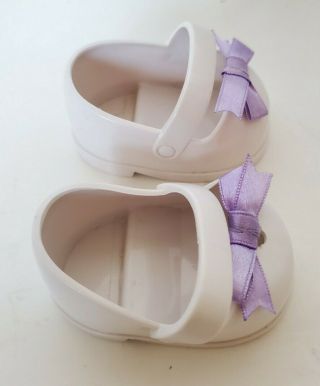 CABBAGE PATCH KIDS VTG WHITE MARY JANE SHOES WITH A PURPLE BOW 3