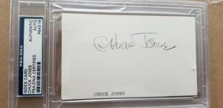 Chuck Jones Signed 3x5 Card Bugs Bunny Daffy Duck Looney Tunes Psa Dna