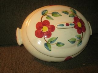 Casserole,  Covered,  Purinton Pottery,  Mountain Rose,  No Damage.