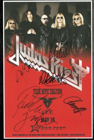 Judas Priest Autographed Gig Poster Rob Halford,  Ian Hill,  Glenn Tipton
