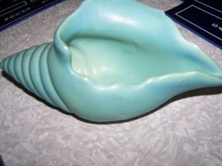 Vintage Van Briggle Colorado Springs Conch Shell Turquoise Vase 9”