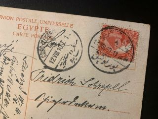 Egypt Stamps Lot - Post Card Port Tawfiq To Italy 1910 (tpo Alex - Cairo) - Eg553