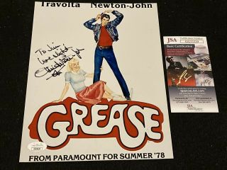 Olivia Newton John Signed Grease Movie Poster 8x10 Photo Inscribed Jsa Certified