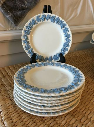 8 Wedgwood Queensware Lavender On Cream Bread & Butter Plates - Shell Edges
