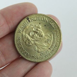 Vintage 70s George Washington Brass Token Coin Medallion President Charm