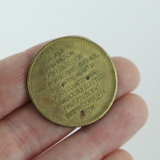 Vintage 70s George Washington Brass Token Coin Medallion President Charm 2