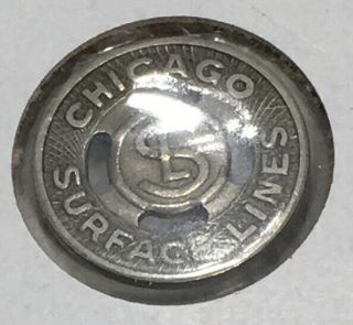 Chicago Surface Lines Vintage Transit Fare Token Coin Public Transportation Csl