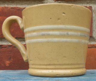 Very Good Antique Banded Yellow Ware Mug