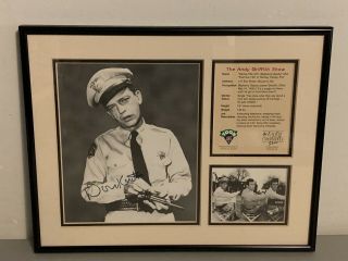 Toon Art " Barney Fife " Don Knotts Autographed Framed Photo W/coa - Le