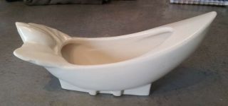 Vintage Nelson Mccoy Lily Bud Banana Boat Cream Colored Planter.