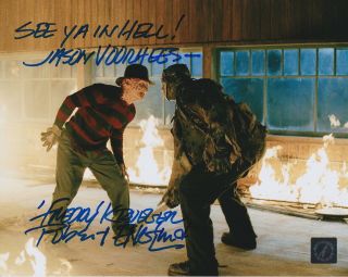 Robert Englund Freddy Krueger Autographed To Jason Voorhees 8x10 Photo Asi Proof