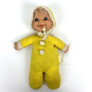 Vintage 1970 Mattel Yellow Baby Beans Doll With Butt Flap