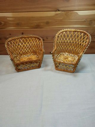 Wicker Rattan Loveseat Sofa Couch Side Chair Doll Bear Toy Plant Stand