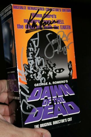 Dawn Of The Dead Signed Vhs Set - 4 Cast Signatures - Jsa Certified - Romero