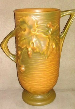 Vintage Roseville Pottery Bushberry Vase 29 - 6