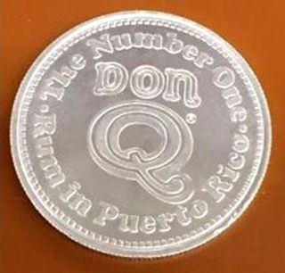 Ron Don Q Rum Puerto Rico 1980 Lucky Token Type1 Italic 1/2 Dollar Ficha Medal