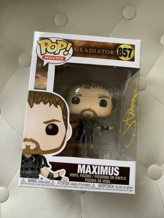 Russell Crowe Maximus,  Gladiator 857 Signed Funko Pop,  Protector
