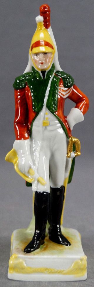 Scheibe Alsbach Hand Painted Green & Red Napoleonic Soldier Figurine C 1925 - 72