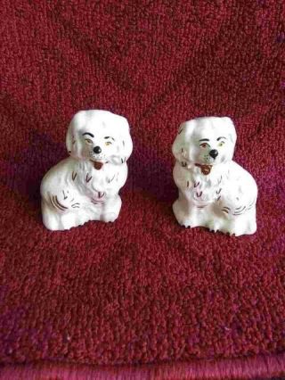 Vintage Pair Staffordshire Dogs Dalton England Porcelain Mantle Spaniels