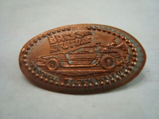 Universal Studios Hollywood Back To The Future Vf Design - - Elongated Zinc Penny