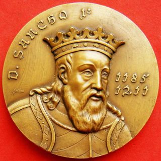 Monarchy King Of Portugal D.  Sancho I The Populator Castle Great Bronze Medal